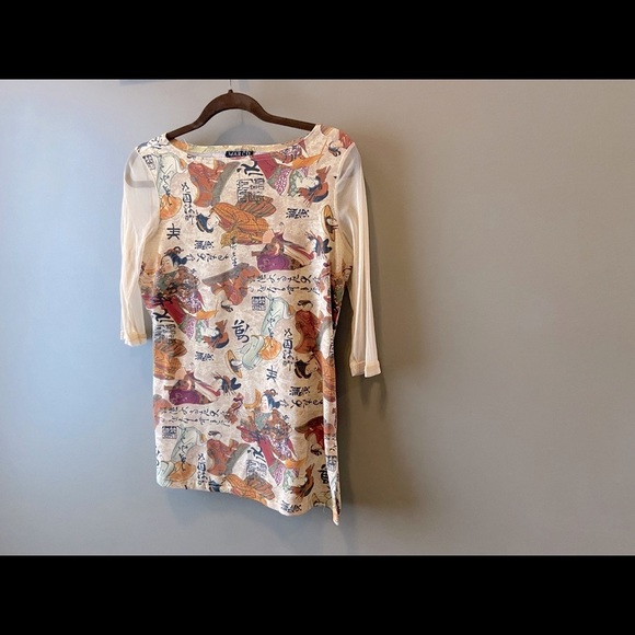 Vintage MARCO Ladies Top, Asian Japanese, Mesh Mid Sleeve, Ladies Small - Picture 6 of 10